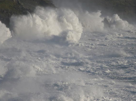 The sea boils off Porthleven - by Peter Wood