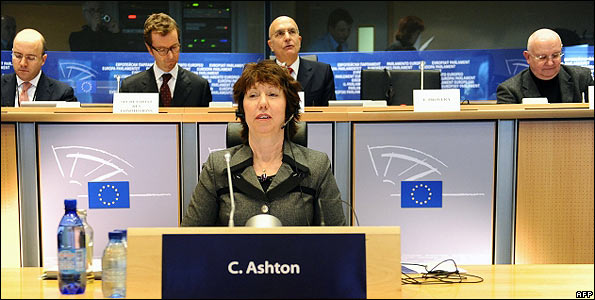 Catherine Ashton at hearing in European Parliament, Brussels,11 Jan 10