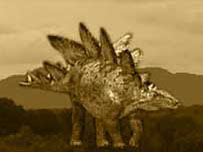 Dinosaur in front of the Malvern Hills