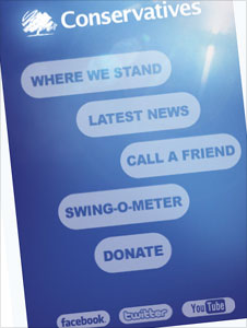 Screengrab of Conservative Party's app