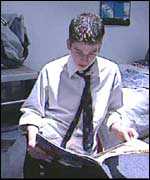 Charles Lewis in his bedroom