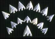 Arrowheads found in the grave
