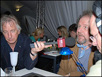 Alan Rickman lends a hand at the aftershow party