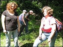 Tracy helps with the Bower Ponds clear up