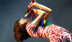 The Yeah Yeah Yeah's Karen O looks mesmerising in her outfit.