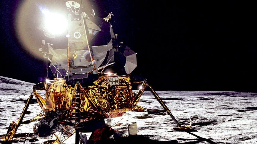 A front view of the Apollo 14 Lunar Module