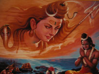 Shiva overlooking devotee Ram