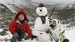 A snowman at the top of the Ogwen Valley