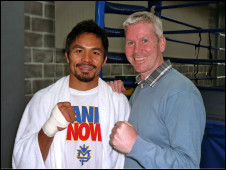 BBC’s boxing correspondent Mike Costello and Manny Pacquiao