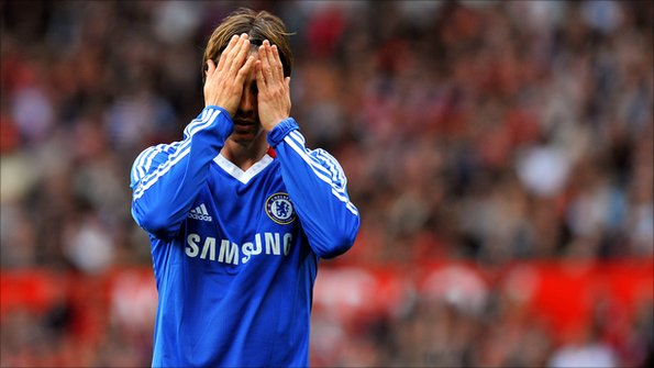 Fernando Torres, hands over face