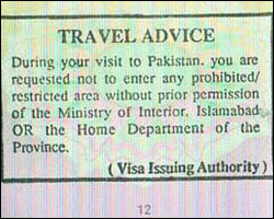 Aviso en mi pasaporte