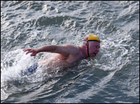 John Ellis swimming at Cullercoats