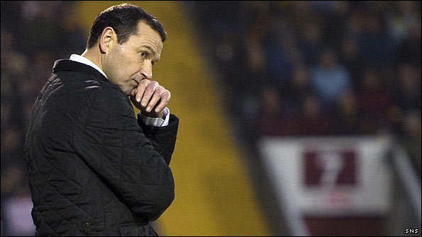 Hibernian manager Colin Calderwood at Fir Park