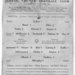 Football programme showing me playing on the left wing for Aston Villa.