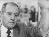 Arek Hersch displays his concentration camp number