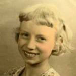 Kay Sparkes aged 11 still using her Ration Book in 1953