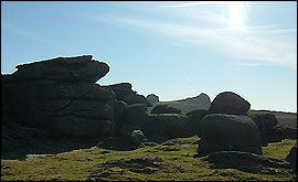 Looking through Black Tor to Haytor