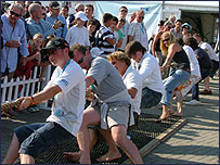 Team Good Bad and Ugly at Cowes Week tug of war