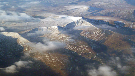 Brecon Beacons from the air by Hywel Meredydd Davies.