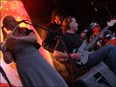 The Rhythm Thieves on the Friday Session Introducing stage at Nozstock 2009