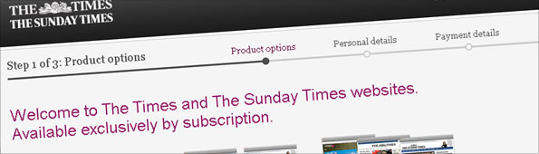 Screengrab of Times website