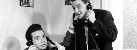 Two men on the phone