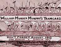 Image of a tram carrying police and soldiers