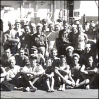 Liberated POWs on HMS Speaker 1945