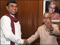 Basil Rajapaksa meeting Minister Mukherjee