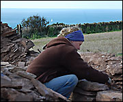 Volunteer tackling wall