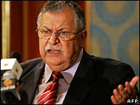 O presidente do Iraque, Jalal Talabani