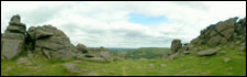 Inside the rocks at the top of Hound Tor