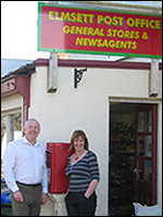 Andy Kempson and Yvonne Elmes outside their shop