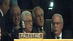 الوفد الفلسطيني لحظة التصويت على طلب الإعتراف