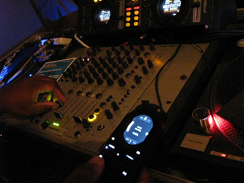 Ian mixing tunes on his Pacemaker News image