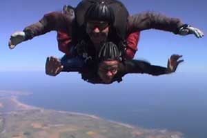 Lee recently did a sponsored skydive