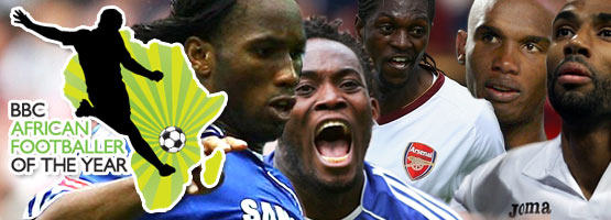 Didier Drogba, Michael Essien, Emmanuel Adebayor, Samuel Eto'o and Freddy Kanoute