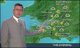Richard stood at the weather map