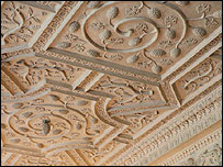 Plaster detail on the ceiling of the Drawing Room
