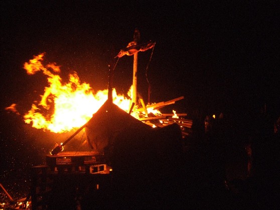 Galley ablaze