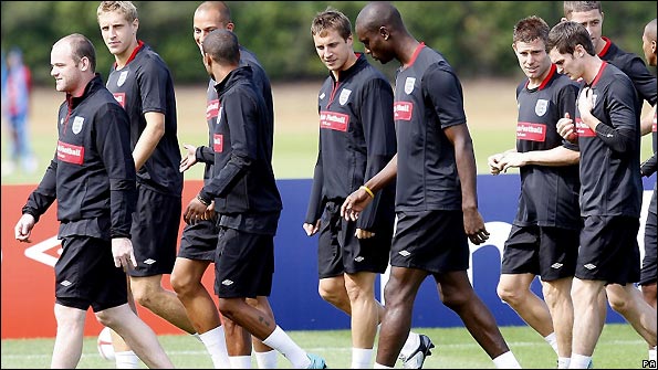 England players attend training