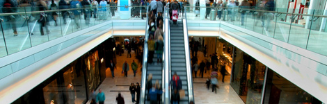 Shoppers at Westfield shopping centre, London