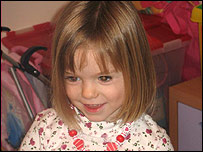 Leicestershire toddler Madeleine McCann