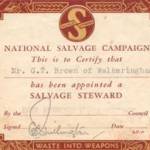 This is the certificate of appointment for Mr GT Brown as a salvage steward