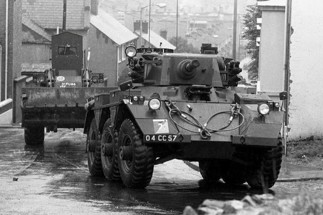 Armoured vehicles enter Londonderry on 31 July 1972 as part of Operation Motorman