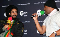 Damian Marley (left) with Robbo Ranx