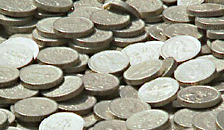 pile of sterling coins