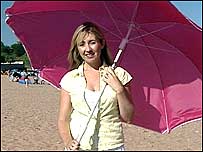 Sam Smith with parasol