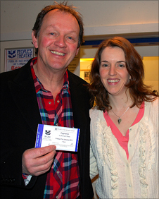 Alison Carr and Kevin Whately outside the box office