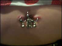 Pierced belly button